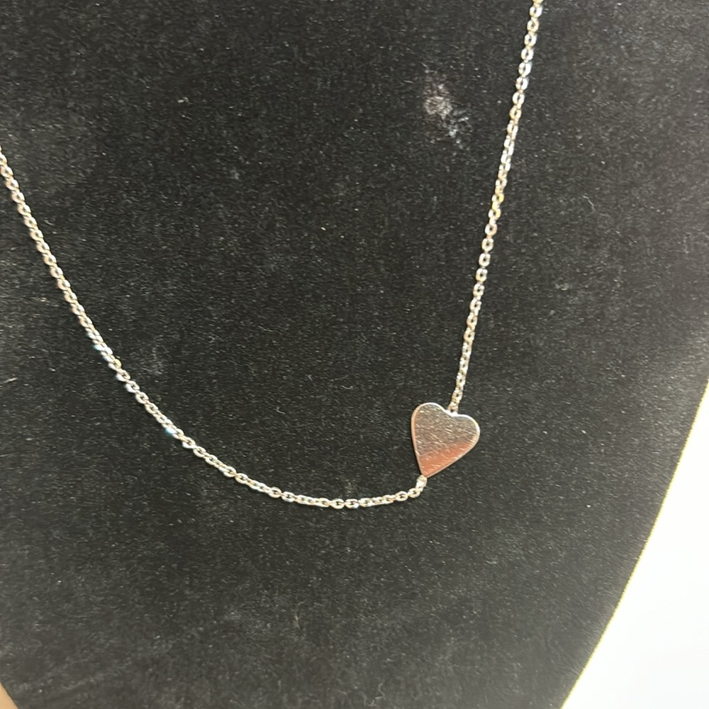 MILOR Bianca Collection 925 STERLING SILVER Heart Necklace, Italy, 17”-19”